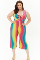 Forever21 Plus Size Rainbow Ti-front Jumpsuit