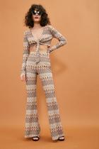 Forever21 Chevron Open-knit Flare Pants