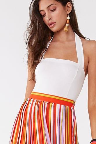 Forever21 Self-tie Halter Thong Bodysuit