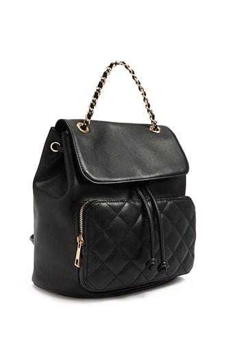 Forever21 Flap Top Faux Leather Backpack