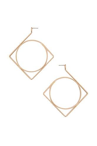 Forever21 Geo Hoop Drop Earrings