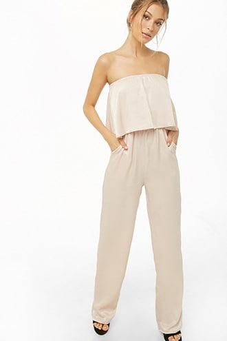 Forever21 Flounce Satin Jumpsuit