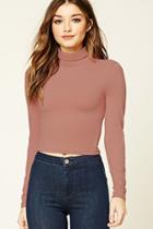Forever21 Women's  Cropped Knit Turtleneck