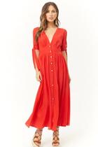 Forever21 Woven Button-front Maxi Dress