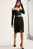 Forever21 Faux Suede Wrap Skirt