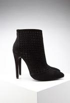 Forever21 Faux Suede Grid Cutout Booties