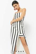Forever21 Selfie Leslie Striped Slit Midi Dress