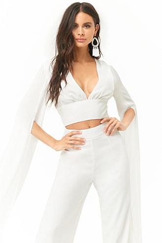 Forever21 Dramatic Sleeve Crop Top
