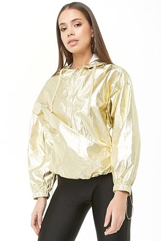 Forever21 Metallic Half-zip Anorak