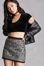 Forever21 Velvet Scoop Neck Crop Top