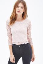 Forever21 Crochet Trim Lace Top