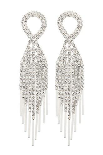 Forever21 Rhinestone Tassel Duster Earrings