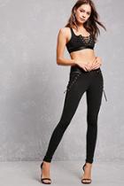 Forever21 Lace-up Mesh Panel Leggings