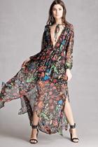 Forever21 Floral Tie-front Maxi Dress
