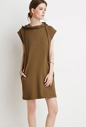 Love21 Hooded Funnel-neck Dress
