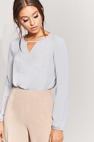 Forever21 V-cutout Chiffon Top