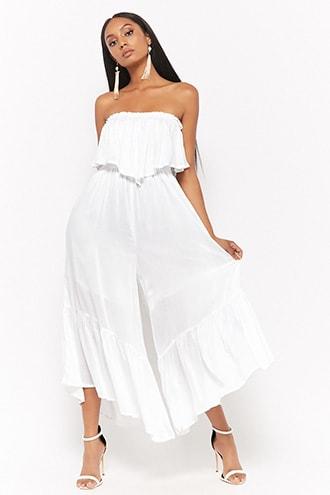 Forever21 Boho Me Strapless Handkerchief Jumpsuit