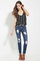 Forever21 Women's  Mid-rise Distressed Skinny Jeans