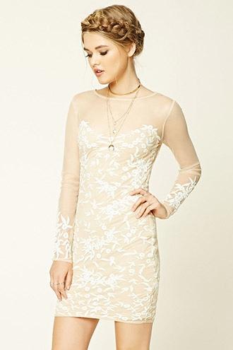 Forever21 Semi-sheer Floral Print Dress