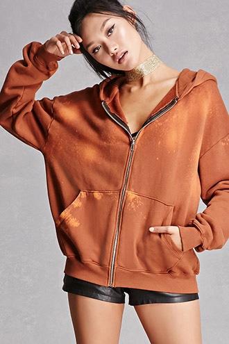 Forever21 Private Academy Bleach-dye Hoodie
