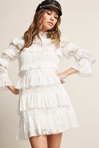 Forever21 Tiger Mist Ruffled Lace Dress