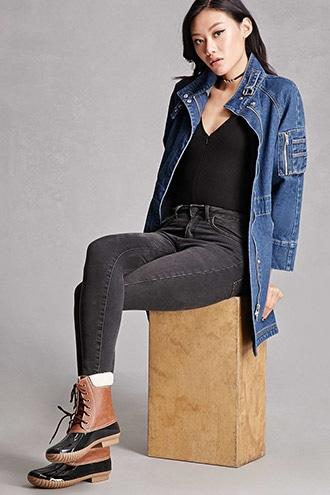 Forever21 Yoki Faux Leather Rain Boots