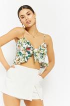 Forever21 Ruffle Floral Tie-front Crop Top