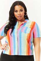 Forever21 Plus Size Rainbow Striped Shirt