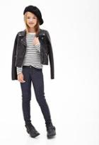 Forever21 Faux Leather-trimmed Skinny Jeans (kids)