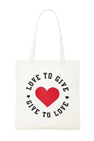 Forever21 Love To Give Canvas Eco Tote