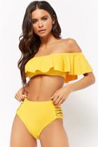 Forever21 Off-the-shoulder Bikini Top & Bottoms Set