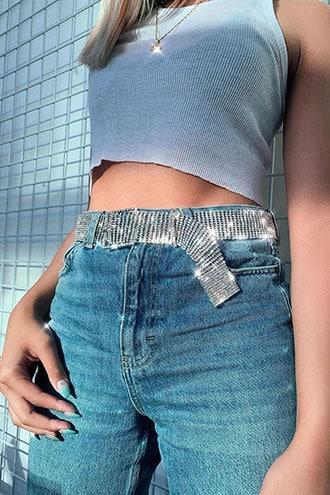 Forever21 Rhinestone Chainmail Belt