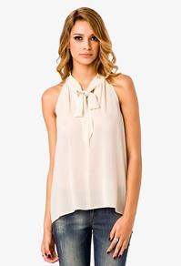Forever21 Cutout Tie Neck Top