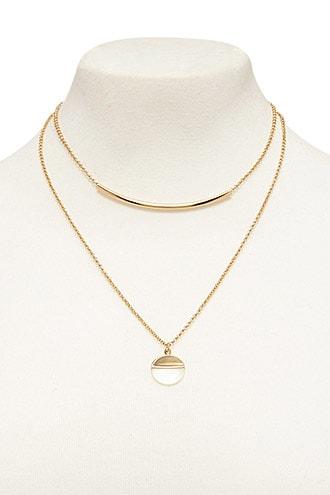 Forever21 Curved-bar Layered Necklace