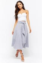 Forever21 Striped Button-front Midi Skirt