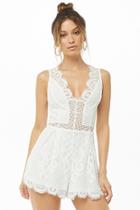 Forever21 Geo & Baroque Lace Romper