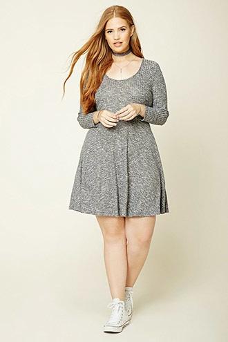Forever21 Plus Women's  Navy & White Plus Size Lace-up Dress