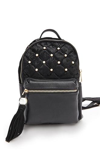 Forever21 Faux Pearl Accent Backpack