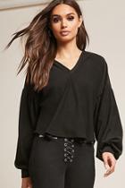 Forever21 Hooded Balloon Sleeve Top