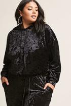 Forever21 Plus Size Crushed Velvet Pullover Hoodie