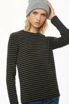 Forever21 Pinstriped Ribbed Knit Top