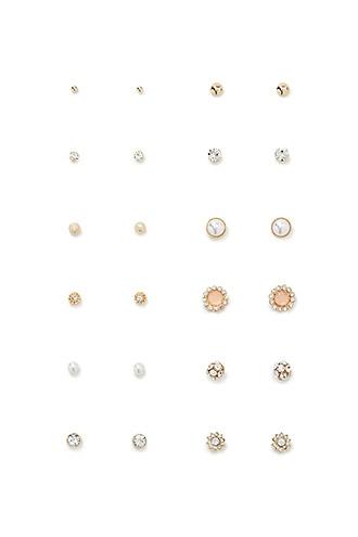 Forever21 Gold Rhinestone Studs Earring Set