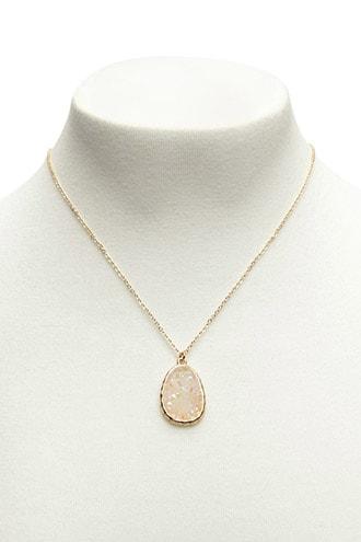 Forever21 Faux Druzy Stone Pendant Necklace