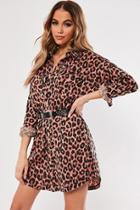 Forever21 Missguided Leopard Shirt Dress
