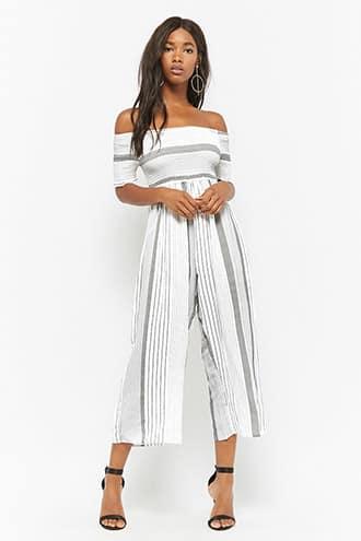 Forever21 Striped Wide-leg Jumpsuit