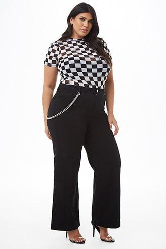 Forever21 Plus Size Palazzo Curb Chain Jeans