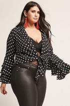 Forever21 Plus Size Tie-front Polka Dot Top