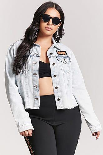 Forever21 Plus Size Acdc Denim Jacket