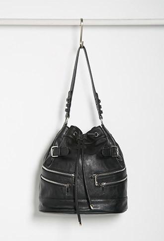 Forever21 Zippered Bucket Shoulder Bag