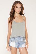 Forever21 Women's  Sage Tassel-hem Cami